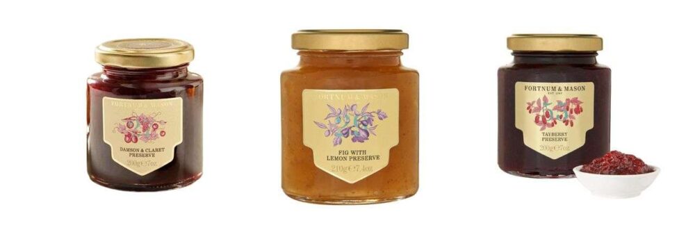 Набор джемов Fortnum&Mason, инжир, чернослив, тайберри, 610г